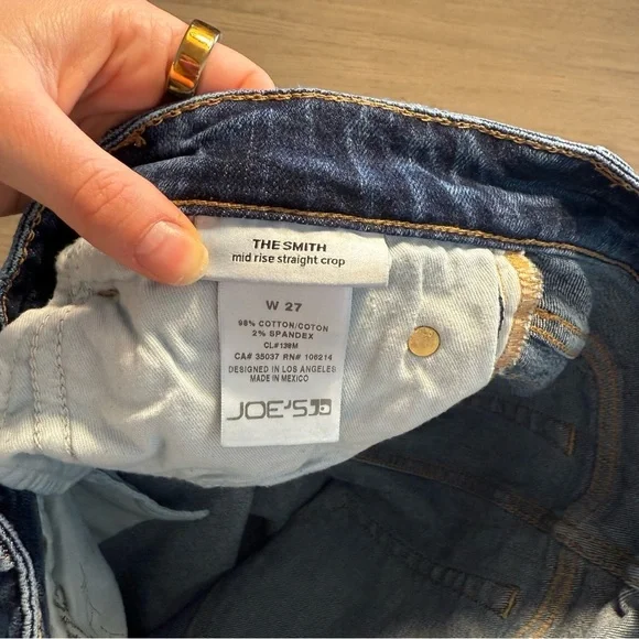 Joe's Jeans The Smith Mid-Rise Crop Shark Bite Hem Sz 27 Farmcore Relaxed - Picture 6 of 10